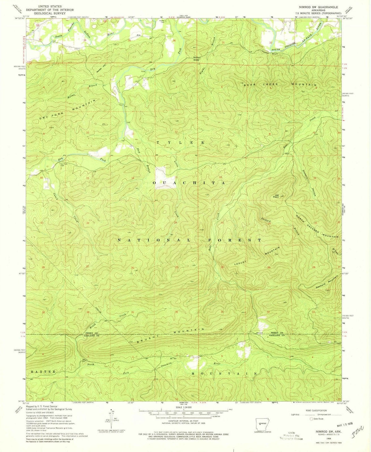 1968 Nimrod, AR - Arkansas - USGS Topographic Map v2