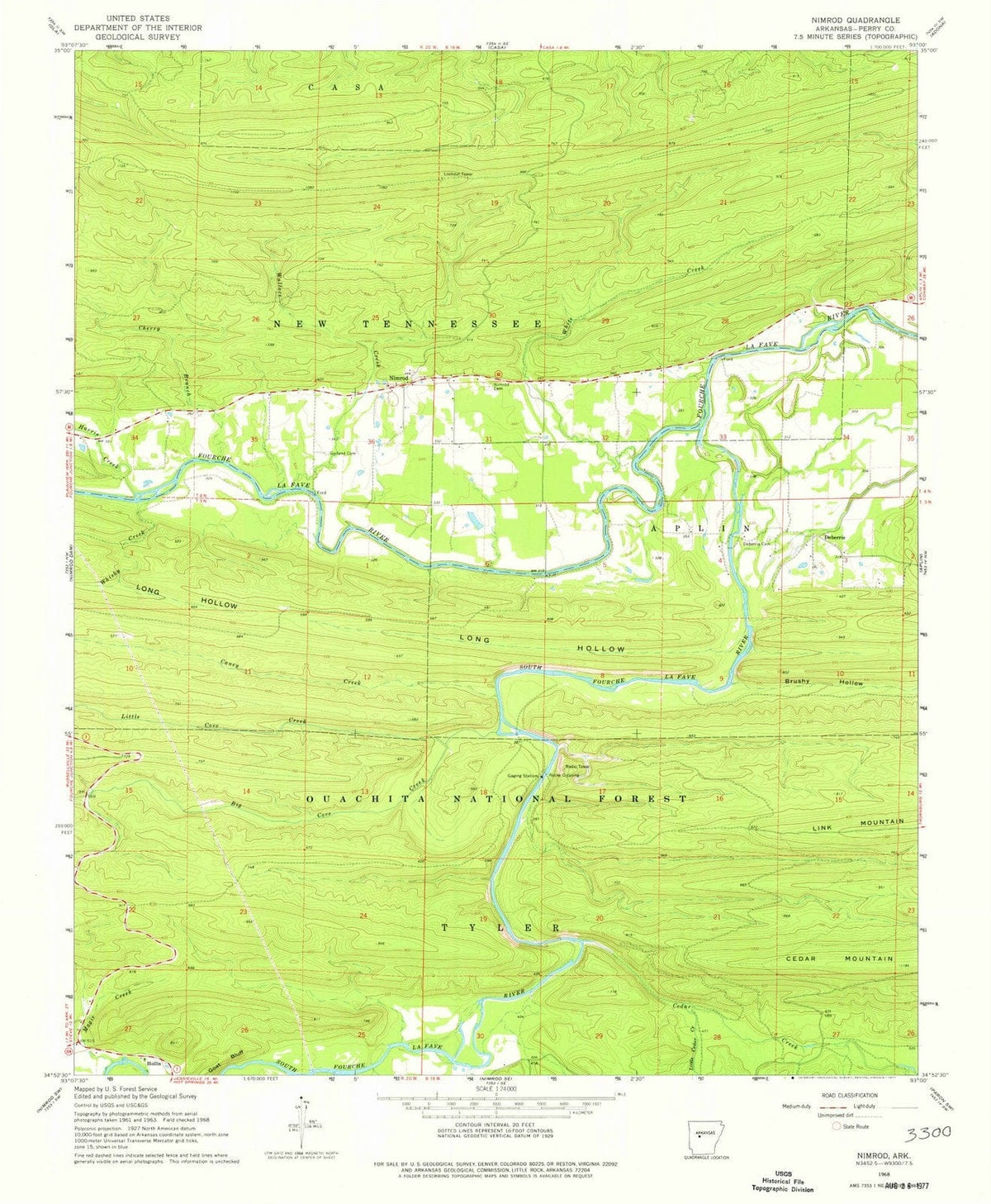 1968 Nimrod, AR - Arkansas - USGS Topographic Map v3