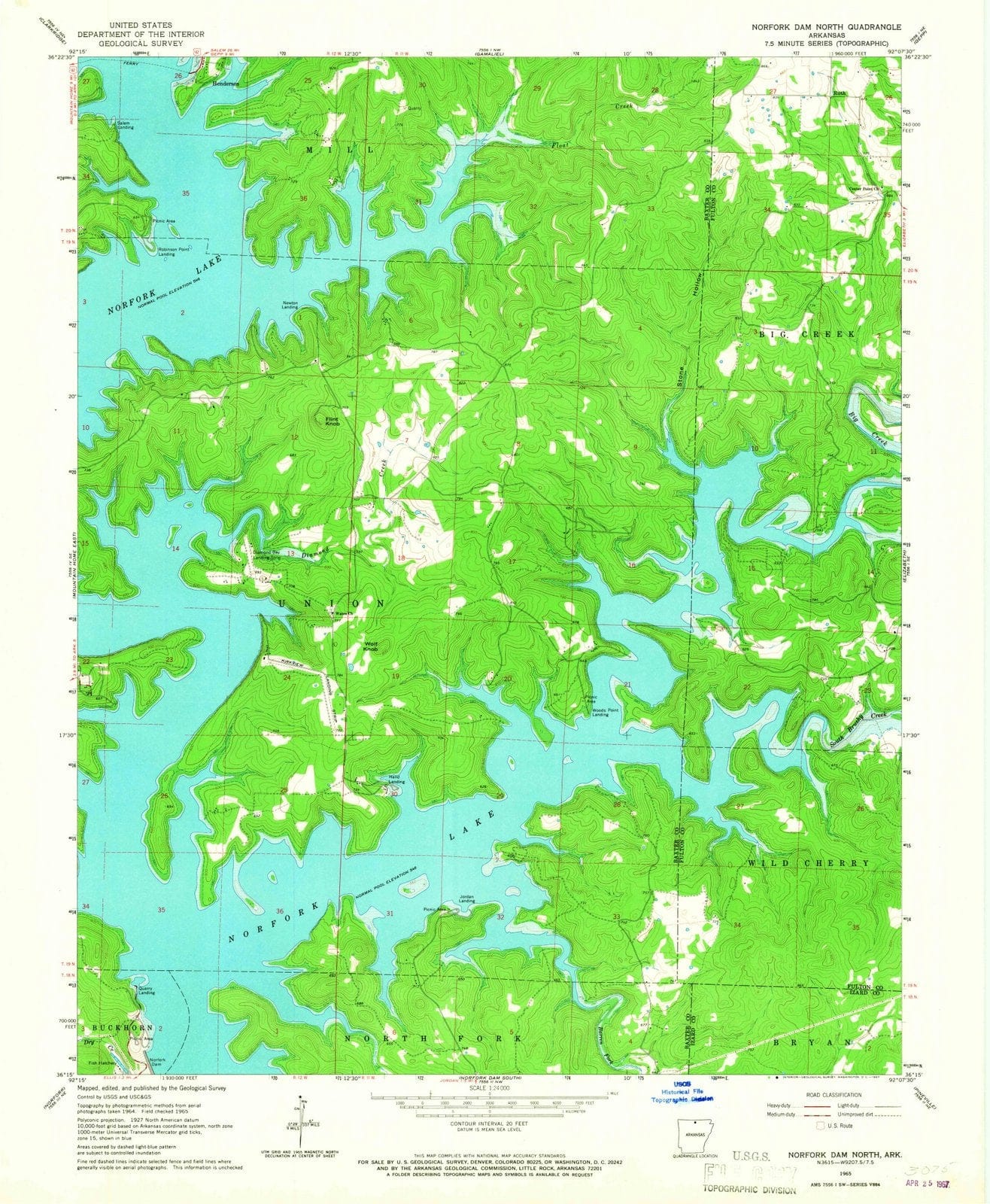 1965 Norforkam North, AR - Arkansas - USGS Topographic Map
