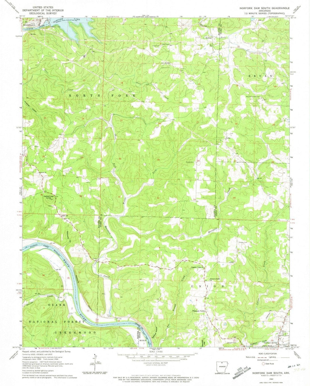 1964 Norforkam South, AR - Arkansas - USGS Topographic Map