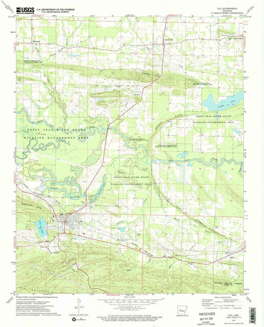 1972 Ola, AR - Arkansas - USGS Topographic Map