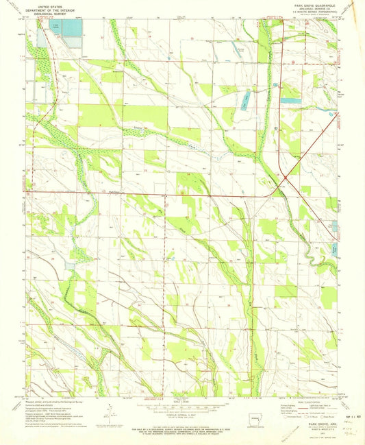 1971 Park Grove, AR - Arkansas - USGS Topographic Map