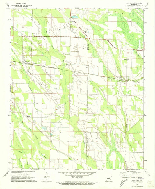1971 Pine City, AR - Arkansas - USGS Topographic Map