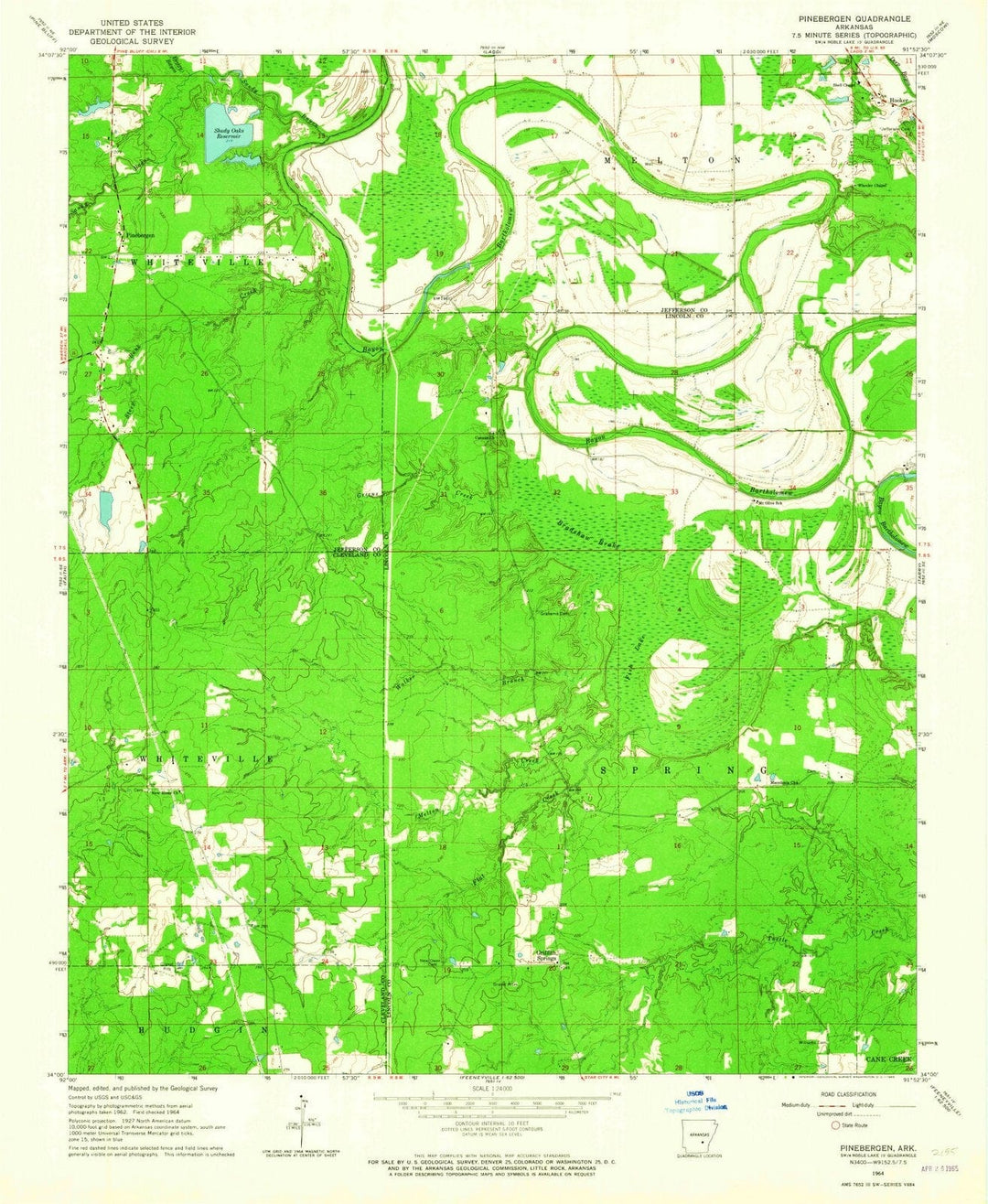 1964 Pinebergen, AR - Arkansas - USGS Topographic Map