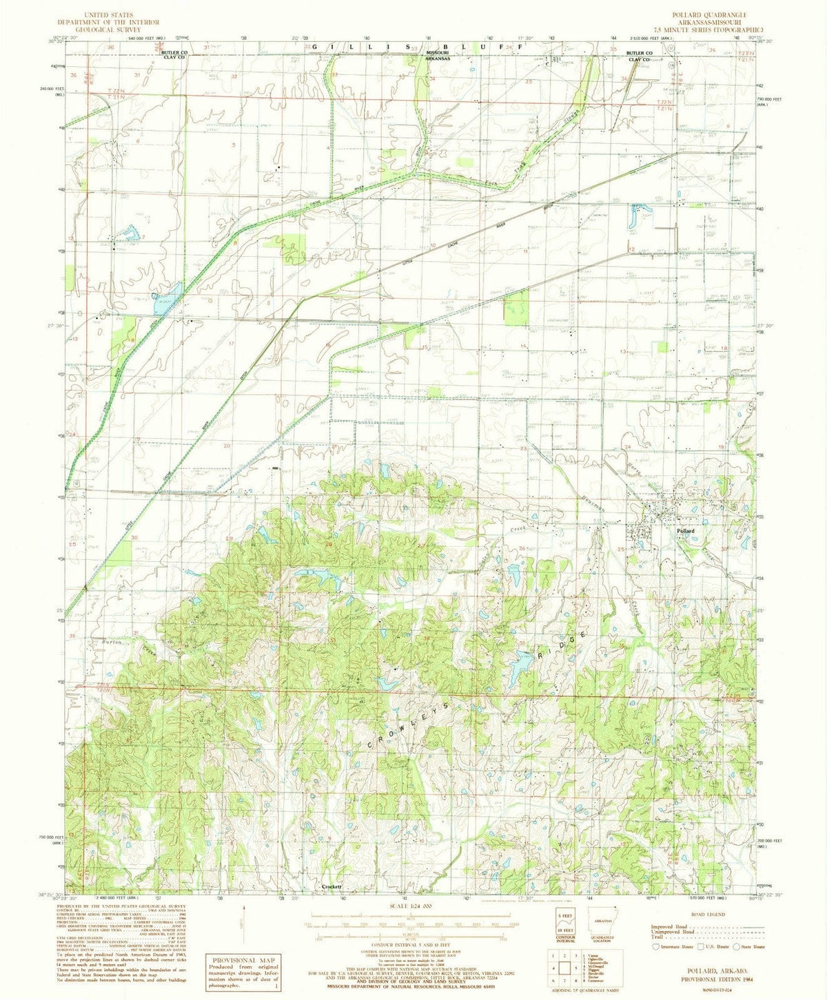 1984 Pollard, AR - Arkansas - USGS Topographic Map
