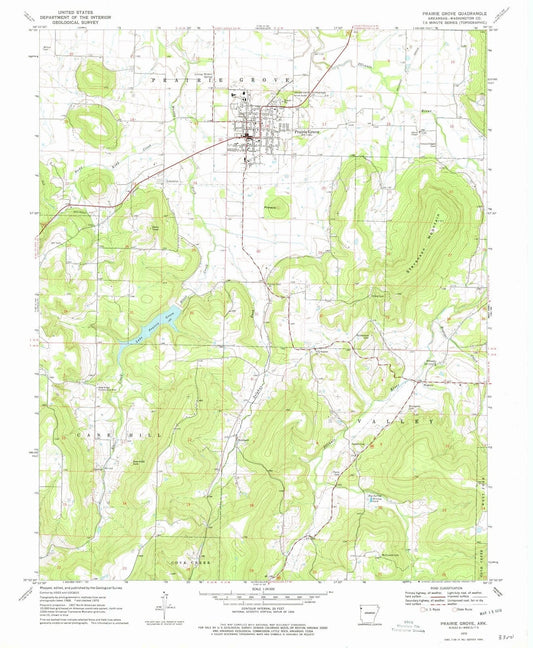 1970 Prairie Grove, AR - Arkansas - USGS Topographic Map