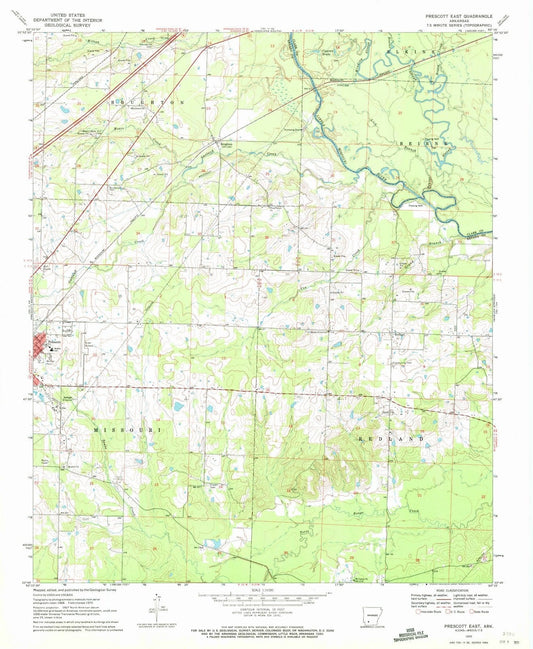 1970 Prescott East, AR - Arkansas - USGS Topographic Map