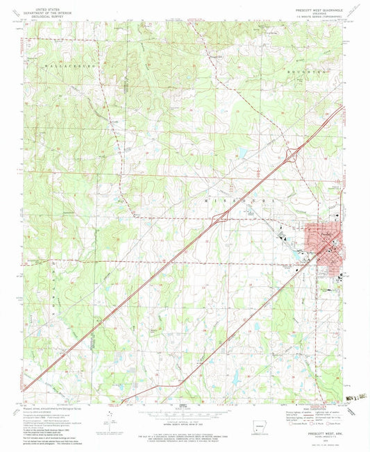 1970 Prescott West, AR - Arkansas - USGS Topographic Map