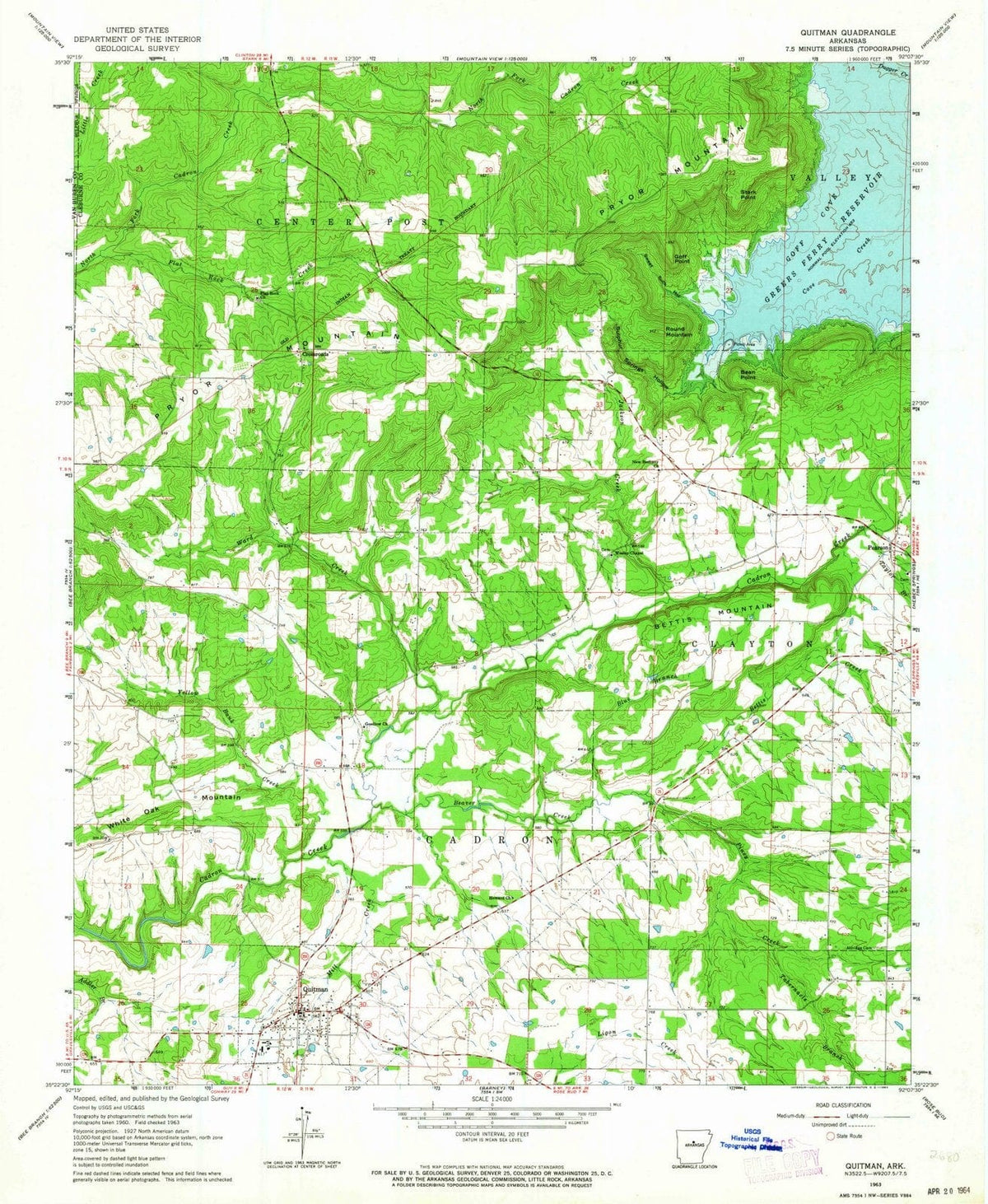 1963 Quitman, AR - Arkansas - USGS Topographic Map