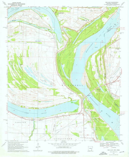 1970 Red Leaf, AR - Arkansas - USGS Topographic Map