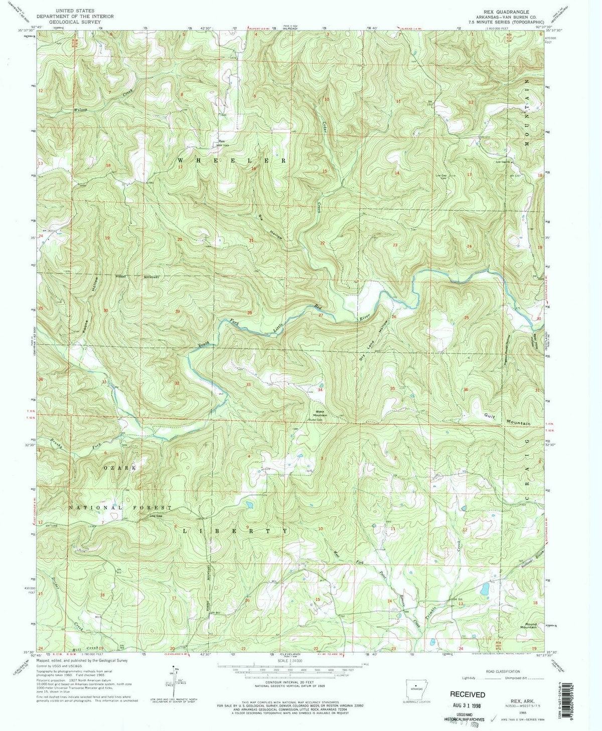 1965 Rex, AR - Arkansas - USGS Topographic Map