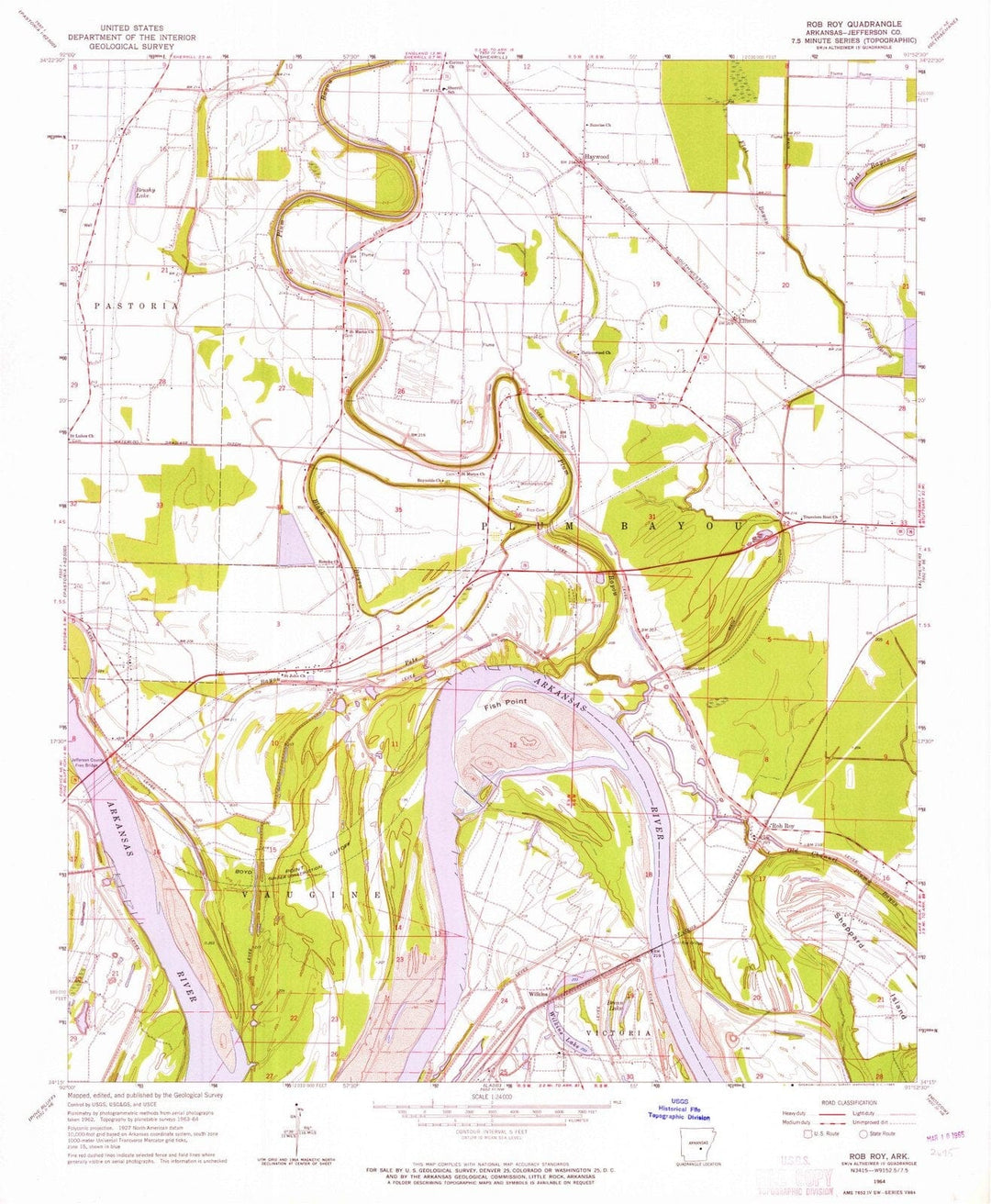 1964 Rob Roy, AR - Arkansas - USGS Topographic Map