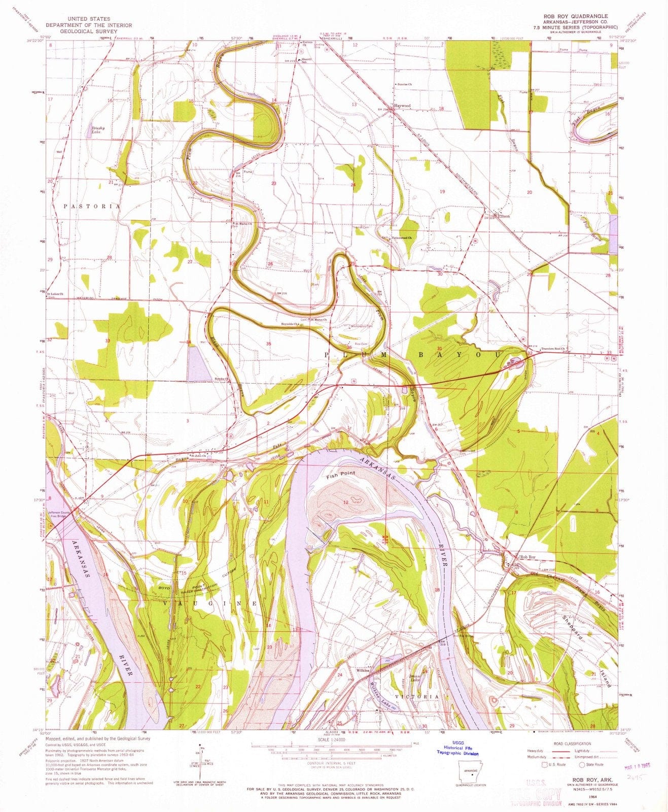 1964 Rob Roy, AR - Arkansas - USGS Topographic Map
