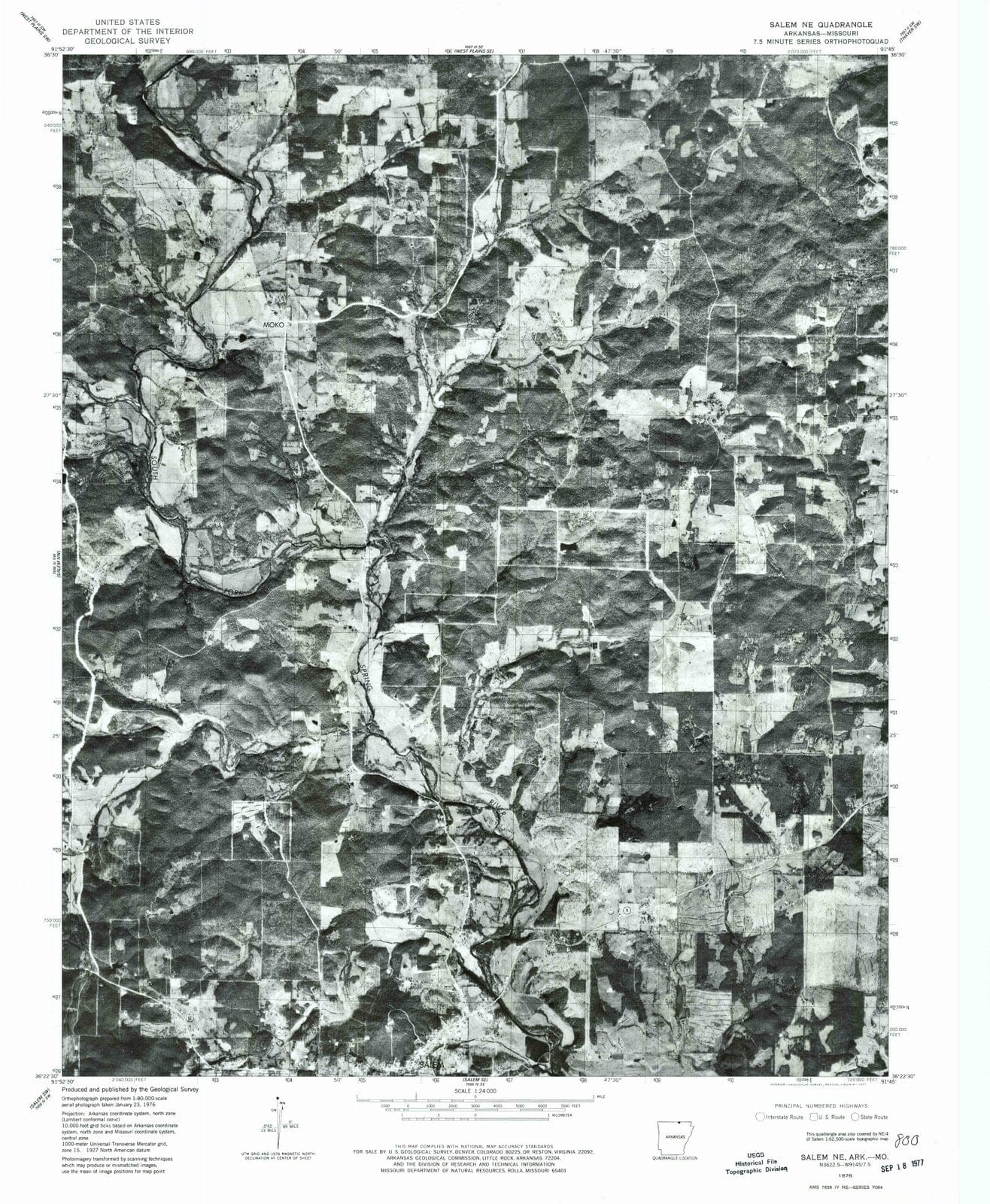 1976 Salem, AR - Arkansas - USGS Topographic Map