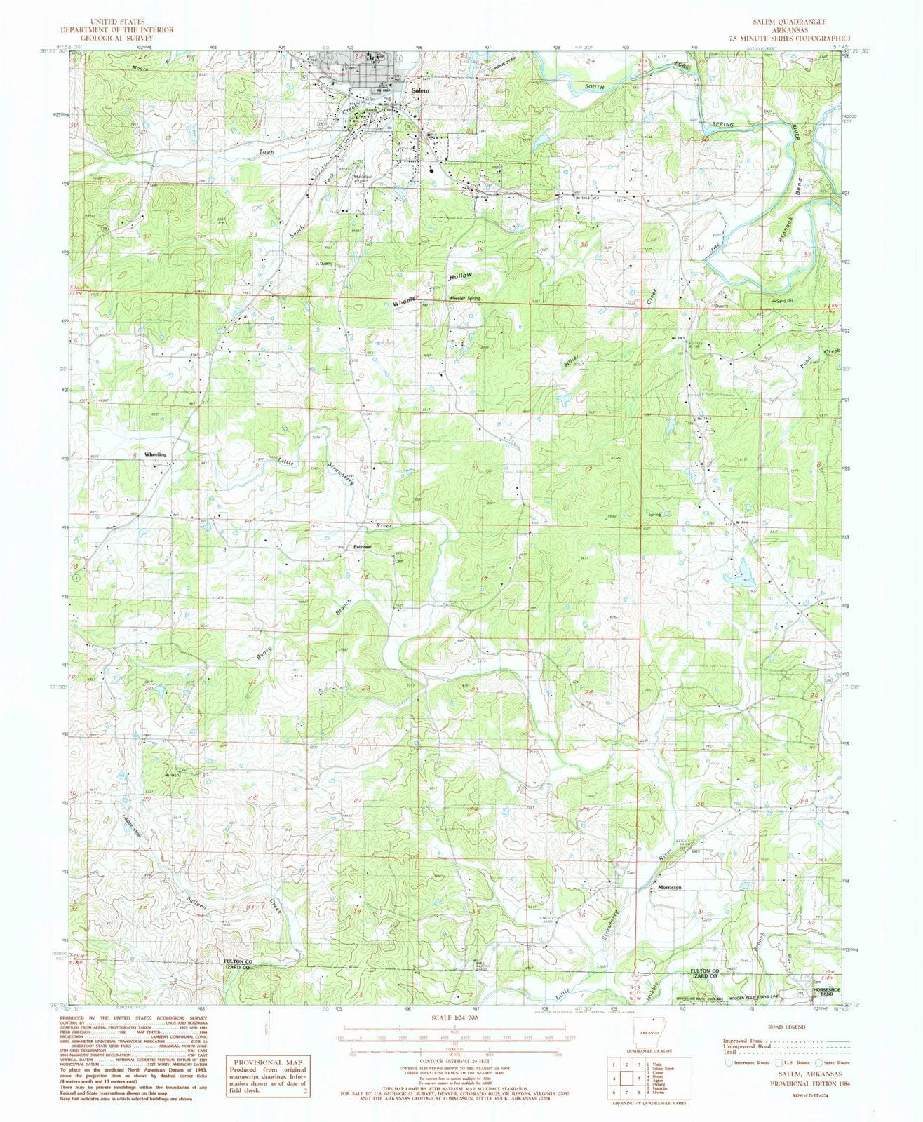 1984 Salem, AR - Arkansas - USGS Topographic Map