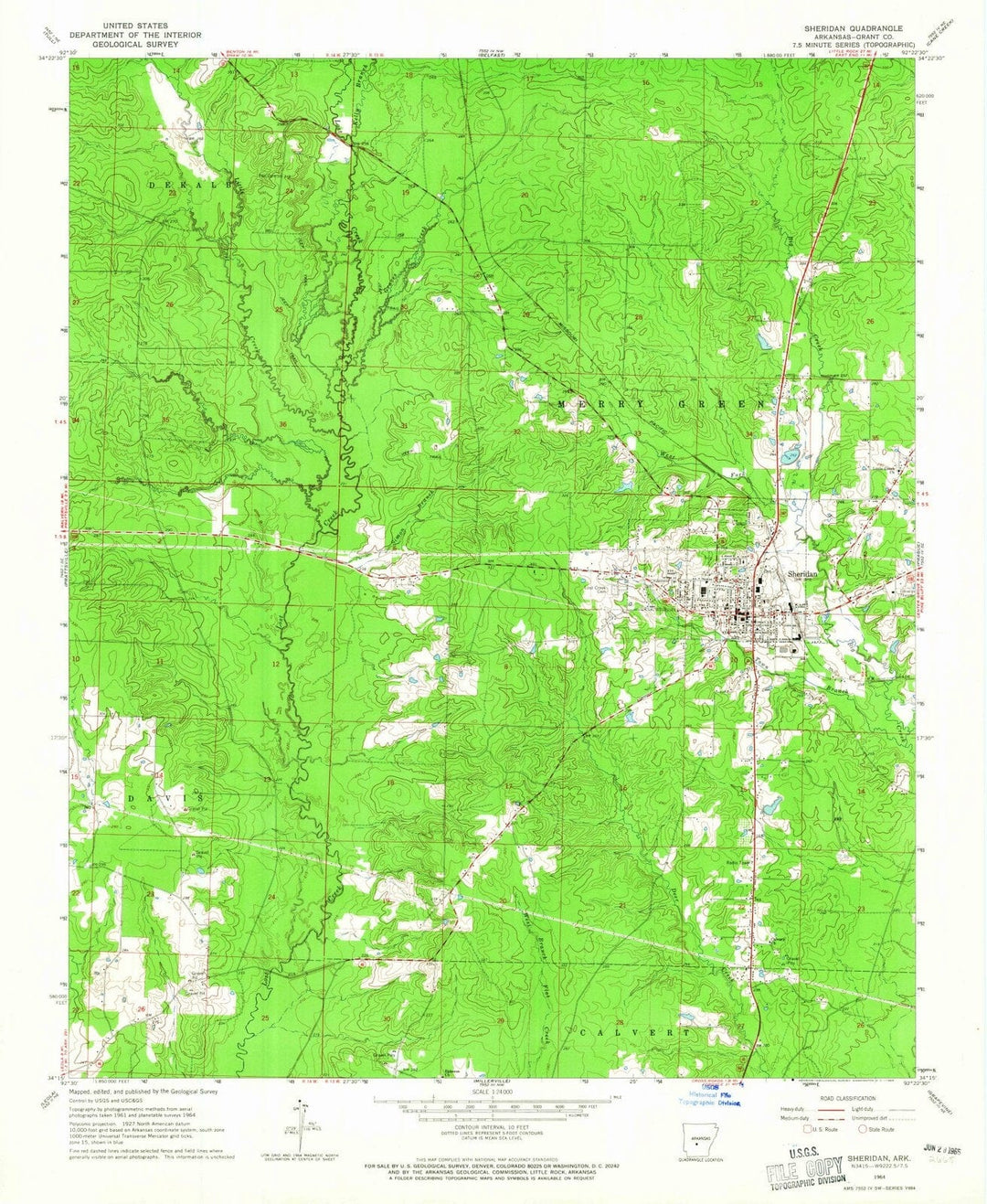 1964 Sheridan, AR - Arkansas - USGS Topographic Map