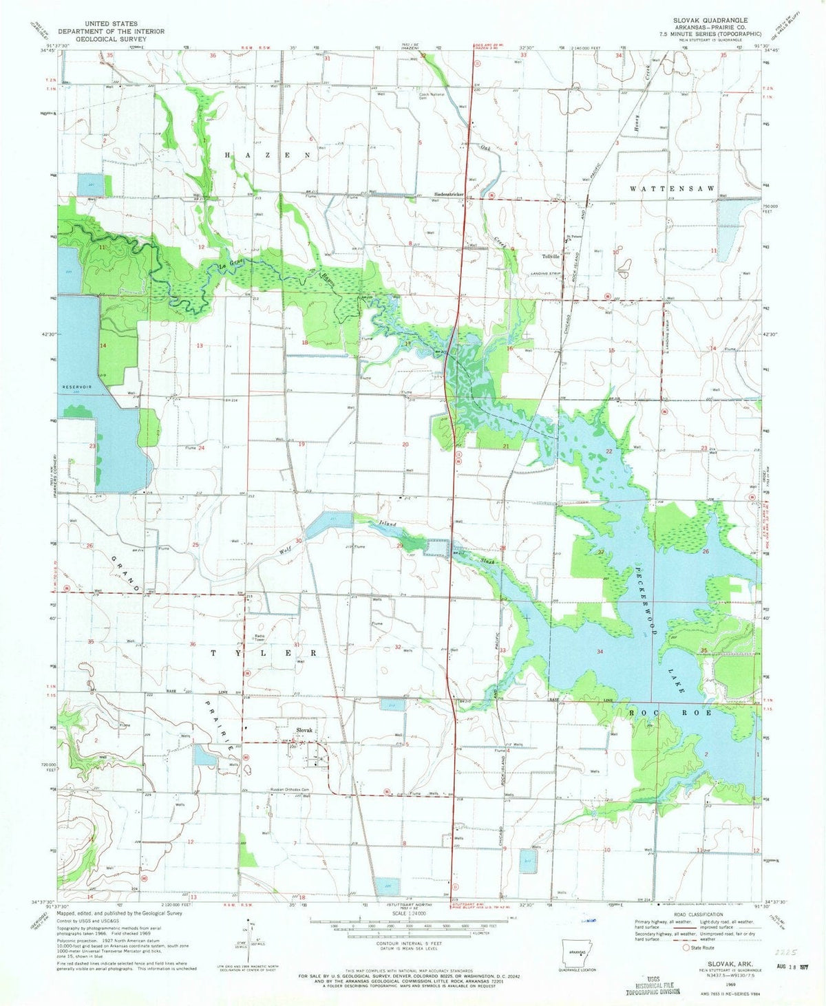 1969 Slovak, AR - Arkansas - USGS Topographic Map