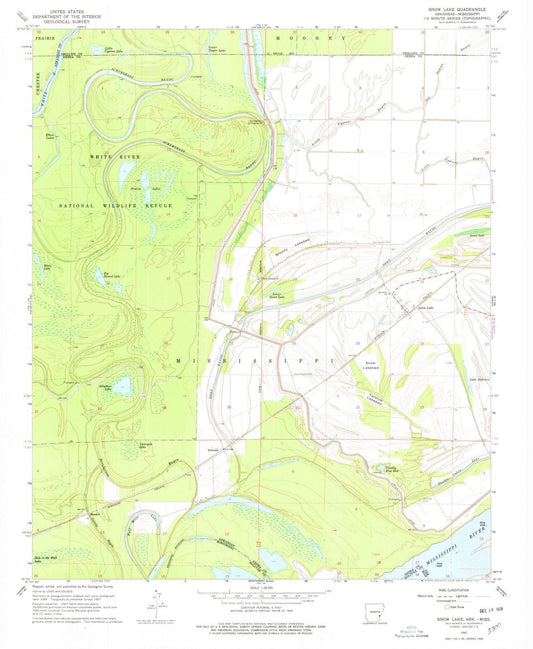 1967 Snow Lake, AR - Arkansas - USGS Topographic Map
