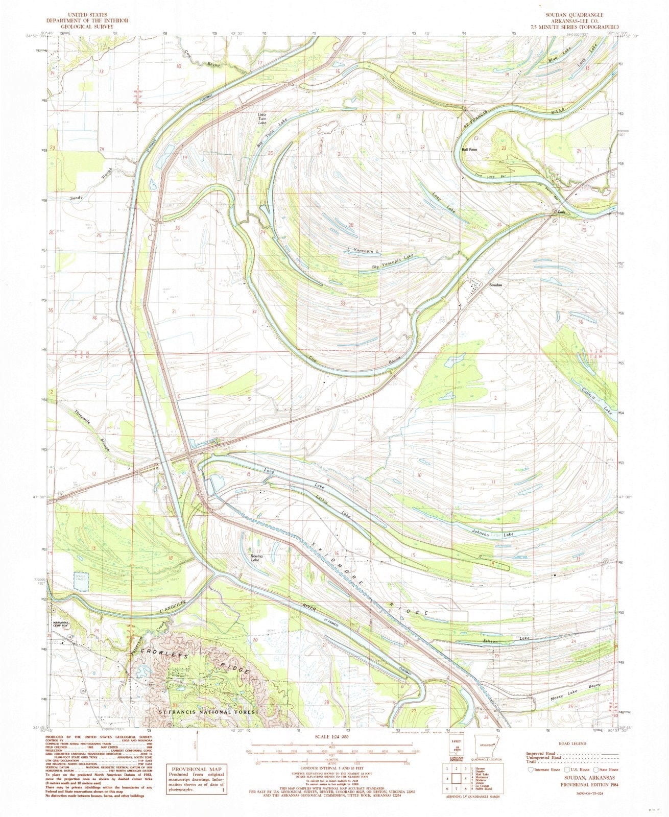 1984 Soudan, AR - Arkansas - USGS Topographic Map