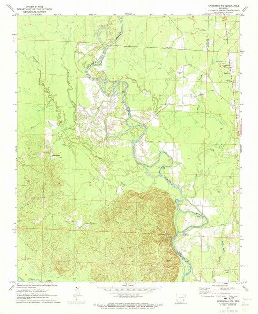 1971 Sparkman, AR - Arkansas - USGS Topographic Map