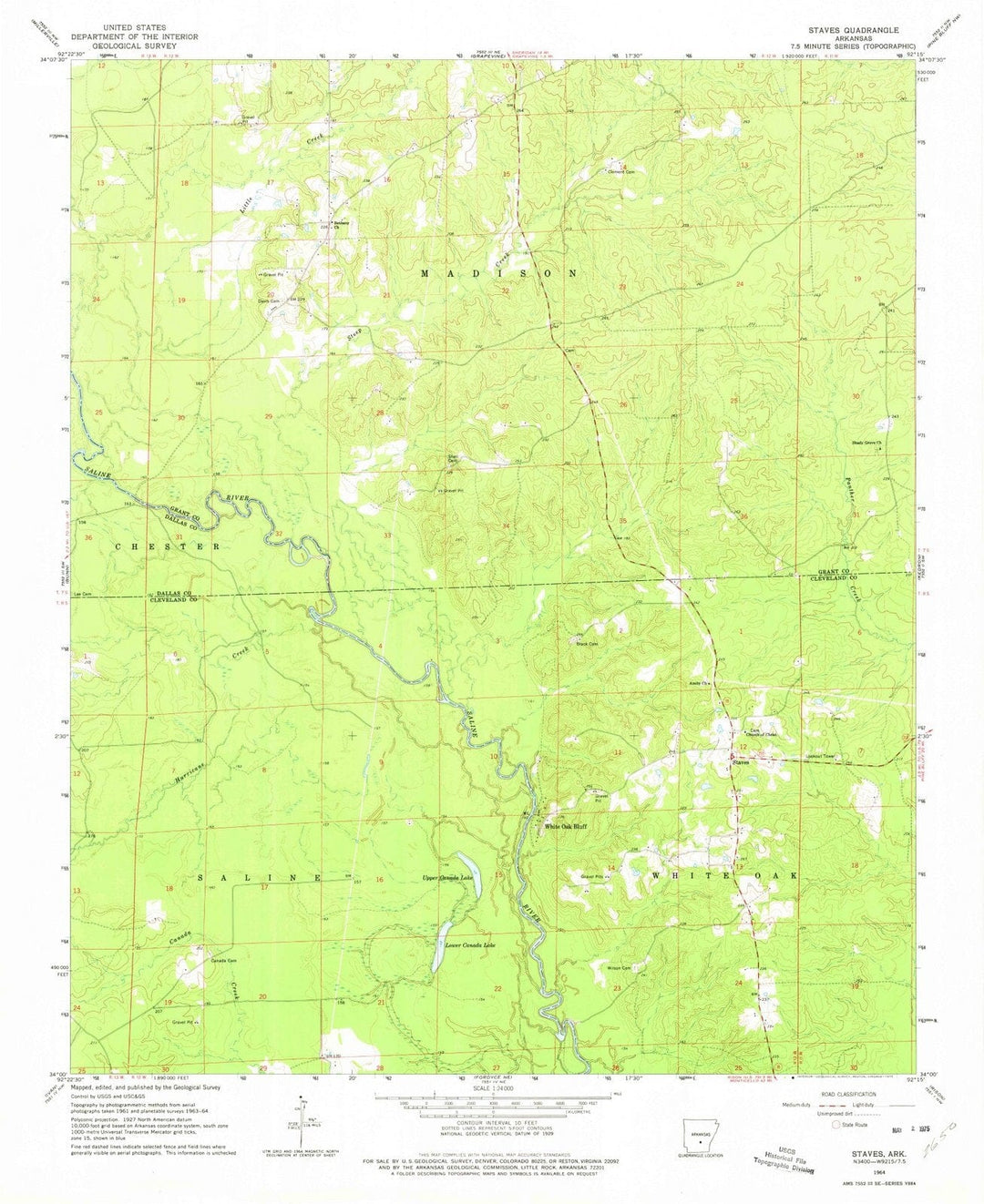 1964 Staves, AR - Arkansas - USGS Topographic Map