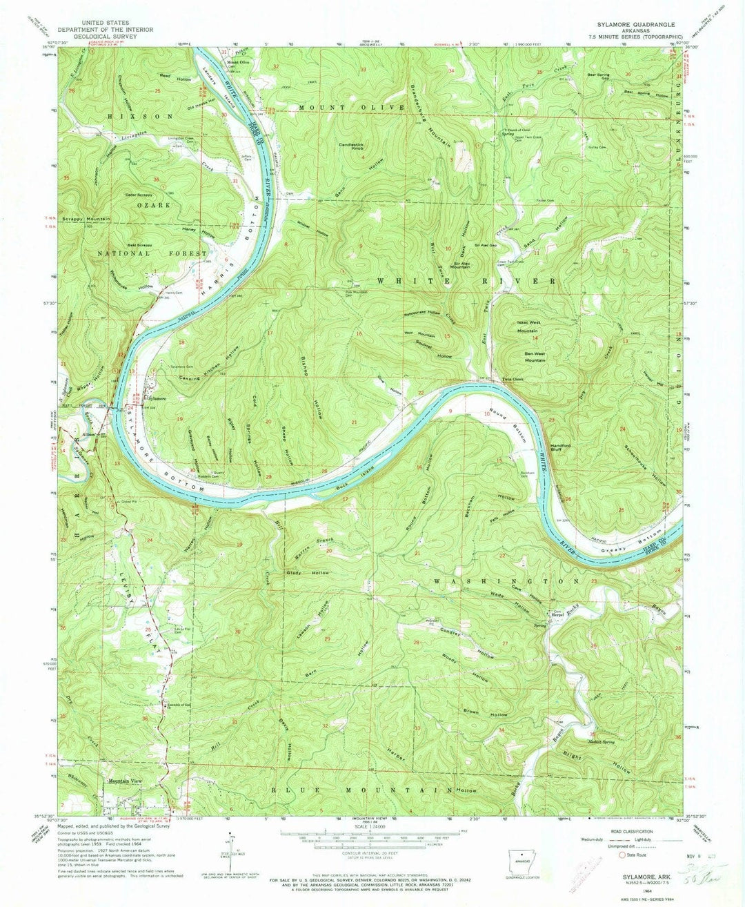 1964 Sylamore, AR - Arkansas - USGS Topographic Map
