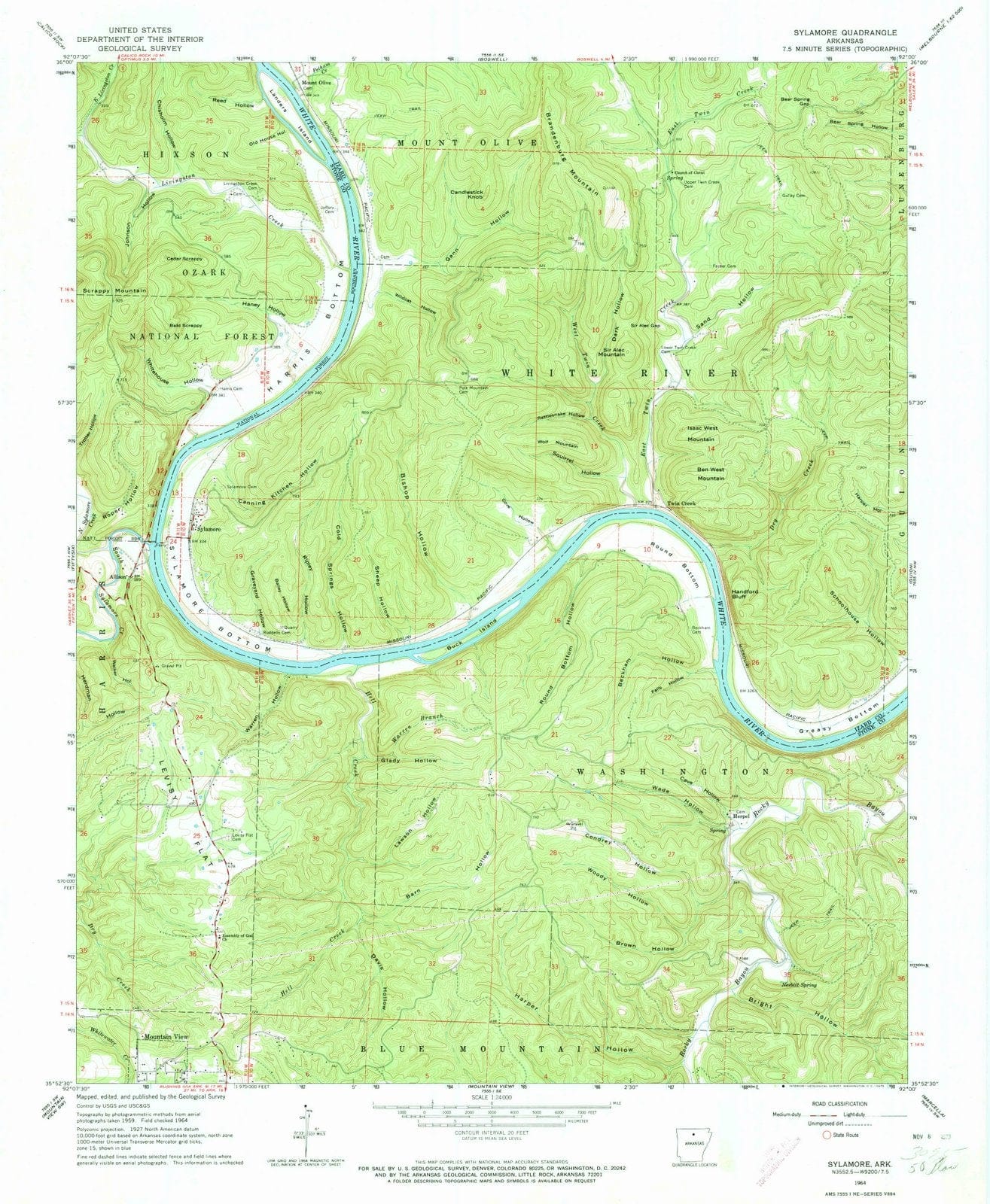1964 Sylamore, AR - Arkansas - USGS Topographic Map