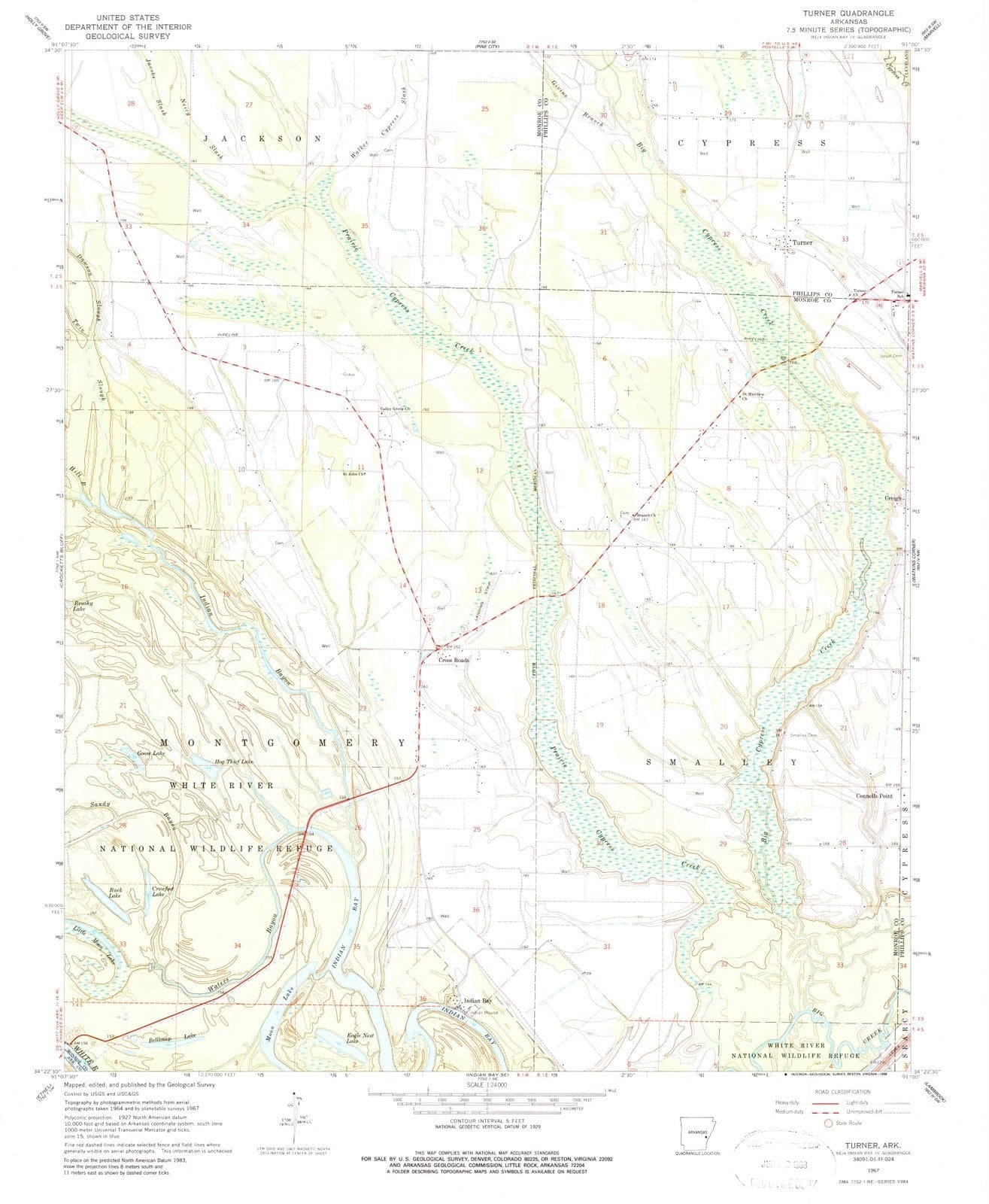 1967 Turner, AR - Arkansas - USGS Topographic Map