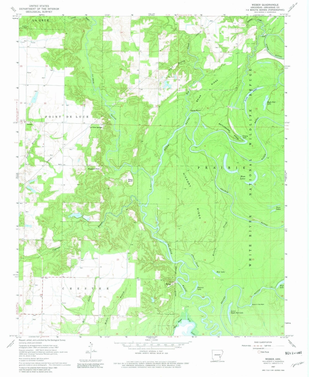 1967 Weber, AR - Arkansas - USGS Topographic Map