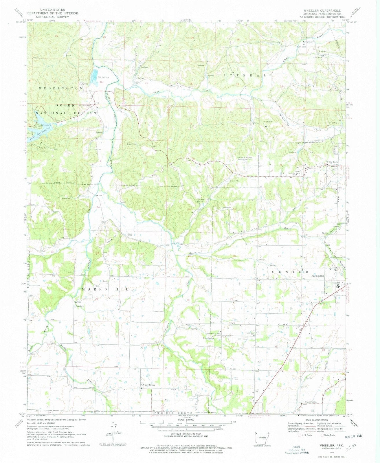 1970 Wheeler, AR - Arkansas - USGS Topographic Map
