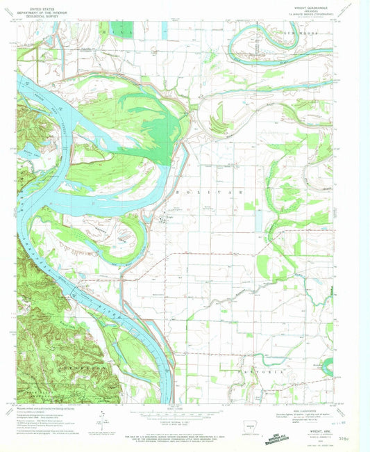 1970 Wright, AR - Arkansas - USGS Topographic Map