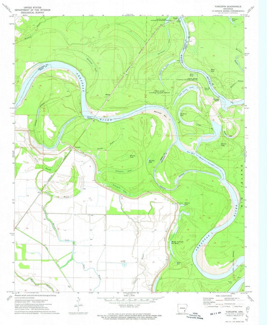 1972 Yancopin, AR - Arkansas - USGS Topographic Map