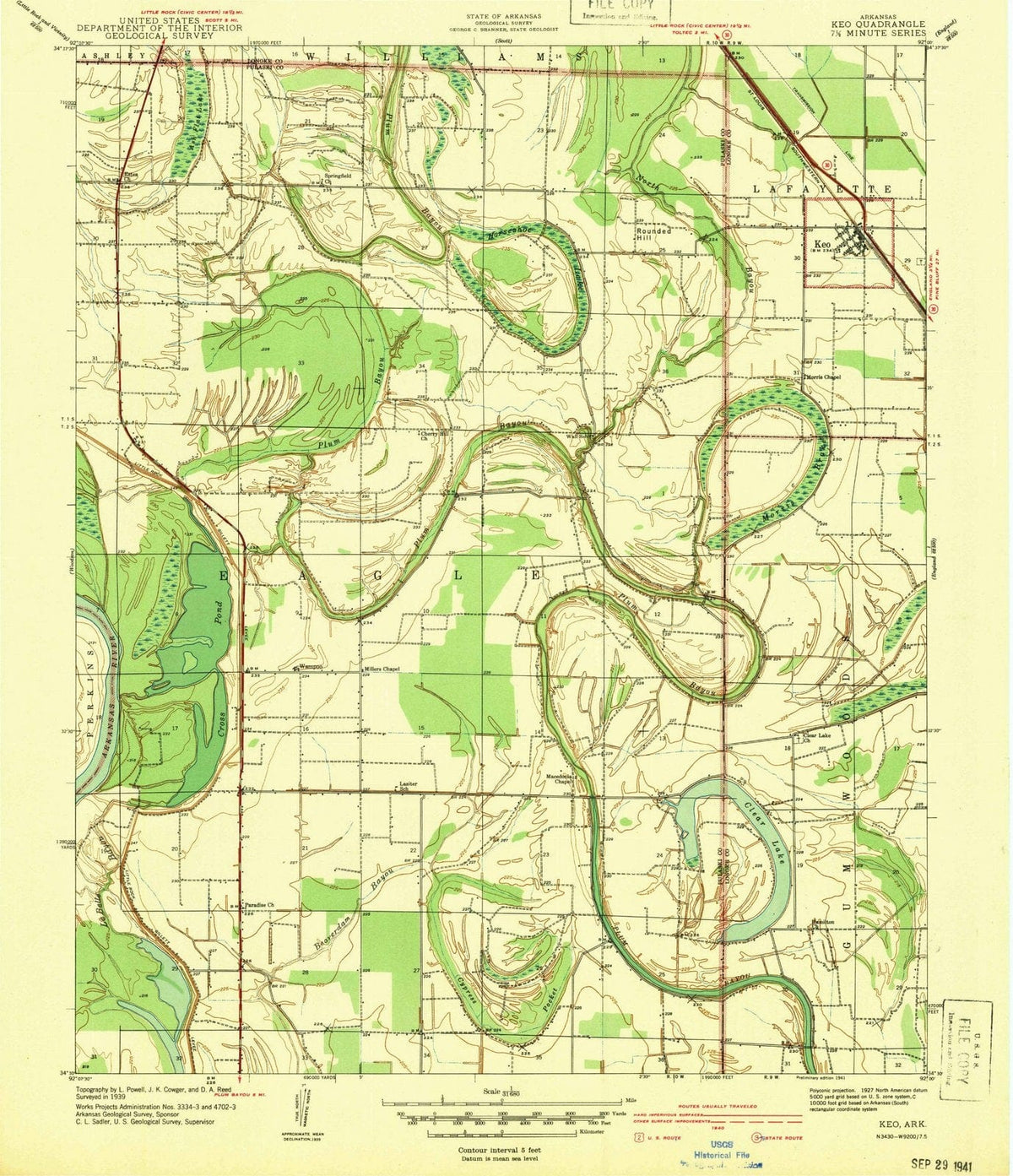 1939 Keo, AR - Arkansas - USGS Topographic Map