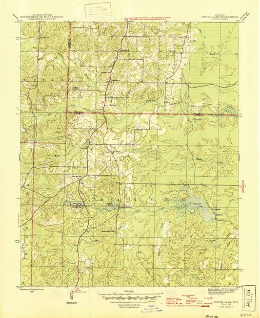 1944 Spring Lake, AR - Arkansas - USGS Topographic Map