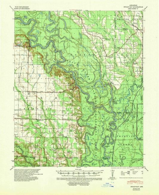 1939 Indian Bay, AR - Arkansas - USGS Topographic Map