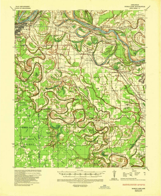 1935 Noble Lake, AR - Arkansas - USGS Topographic Map