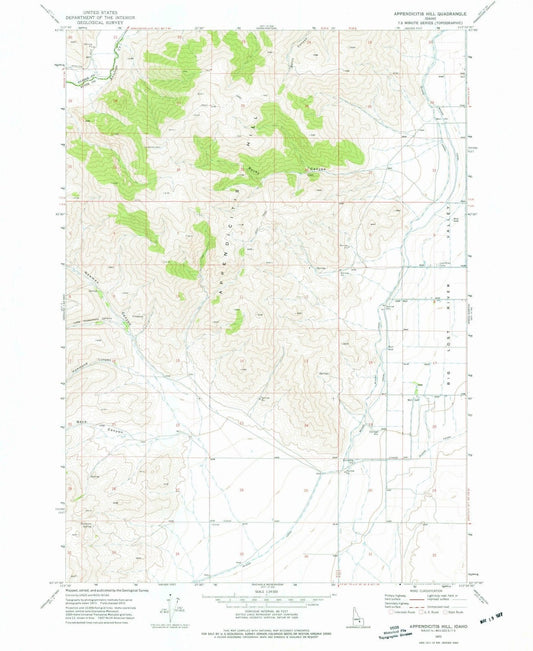 1972 Appendicitis Hill, ID - Idaho - USGS Topographic Map