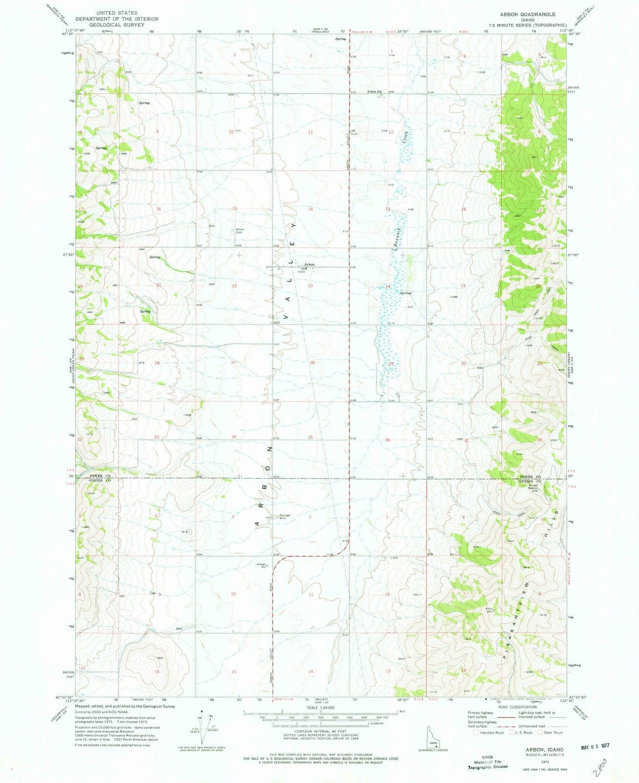1973 Arbon, ID - Idaho - USGS Topographic Map