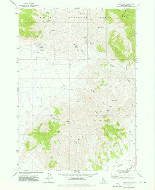 1972 Arco Hills, ID - Idaho - USGS Topographic Map v2