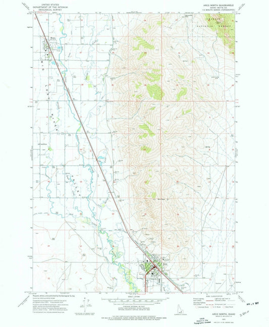 1972 Arco North, ID - Idaho - USGS Topographic Map