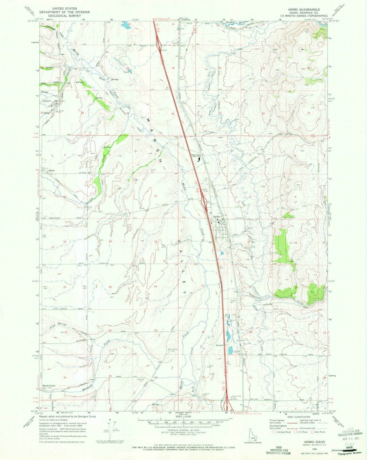 1968 Arimo, ID - Idaho - USGS Topographic Map
