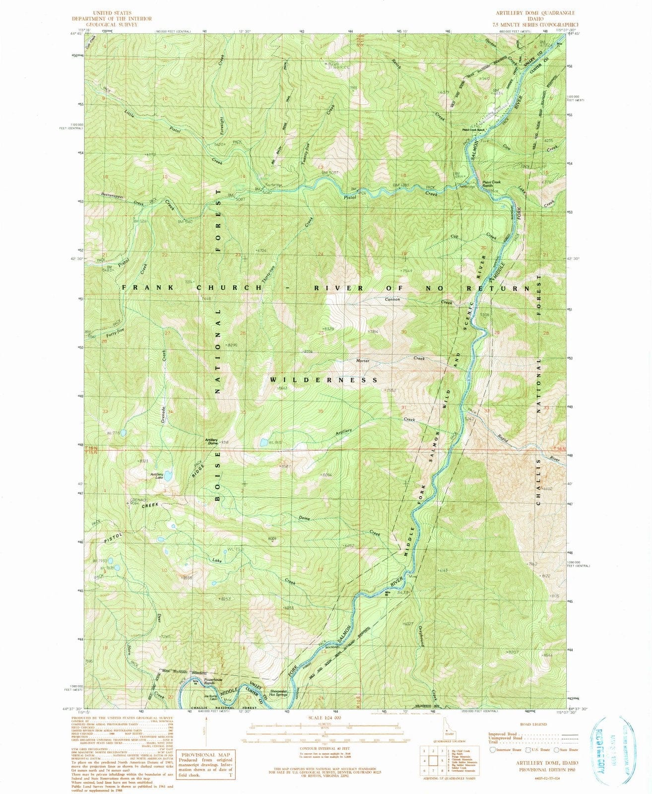 1990 Artilleryome, ID - Idaho - USGS Topographic Map