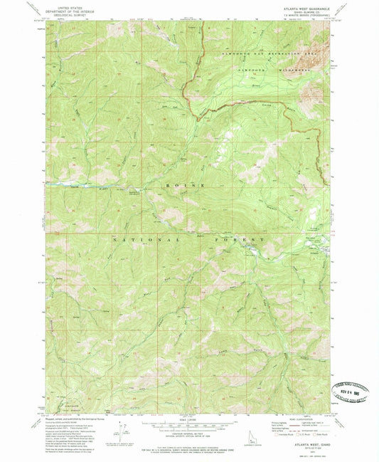 1972 Atlanta West, ID - Idaho - USGS Topographic Map
