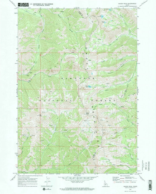 1970 Baker Peak, ID - Idaho - USGS Topographic Map