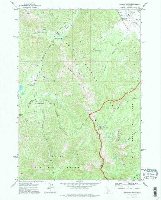 1972 Banner Summit, ID - Idaho - USGS Topographic Map