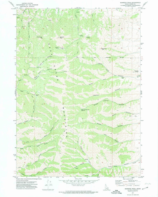 1971 Bannock Peak, ID - Idaho - USGS Topographic Map