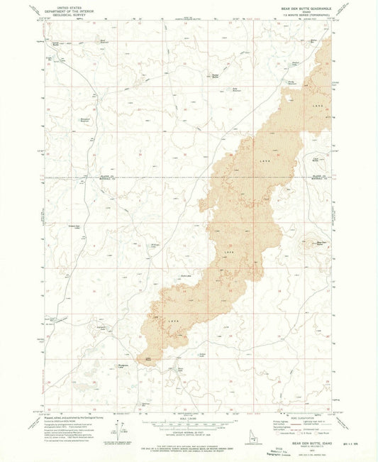 1972 Bear Den Butte, ID - Idaho - USGS Topographic Map