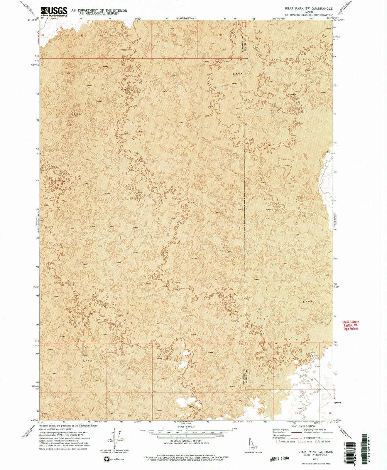 1972 Bear Park, ID - Idaho - USGS Topographic Map