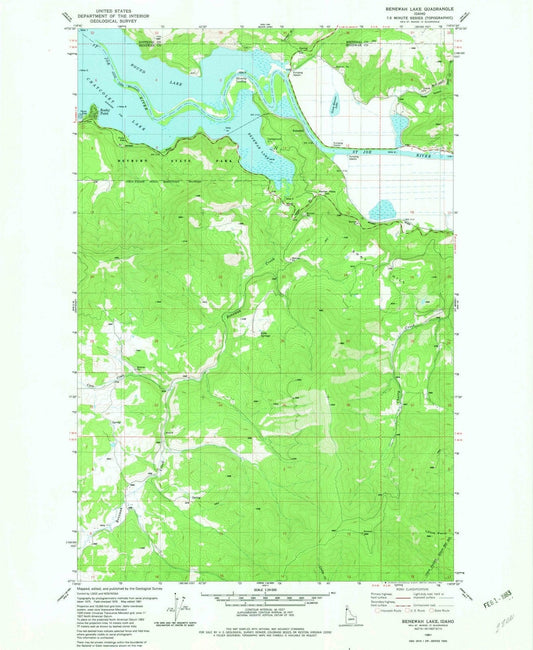 1981 Benewah Lake, ID - Idaho - USGS Topographic Map