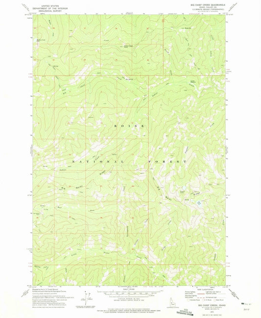 1973 Big Chief Creek, ID - Idaho - USGS Topographic Map